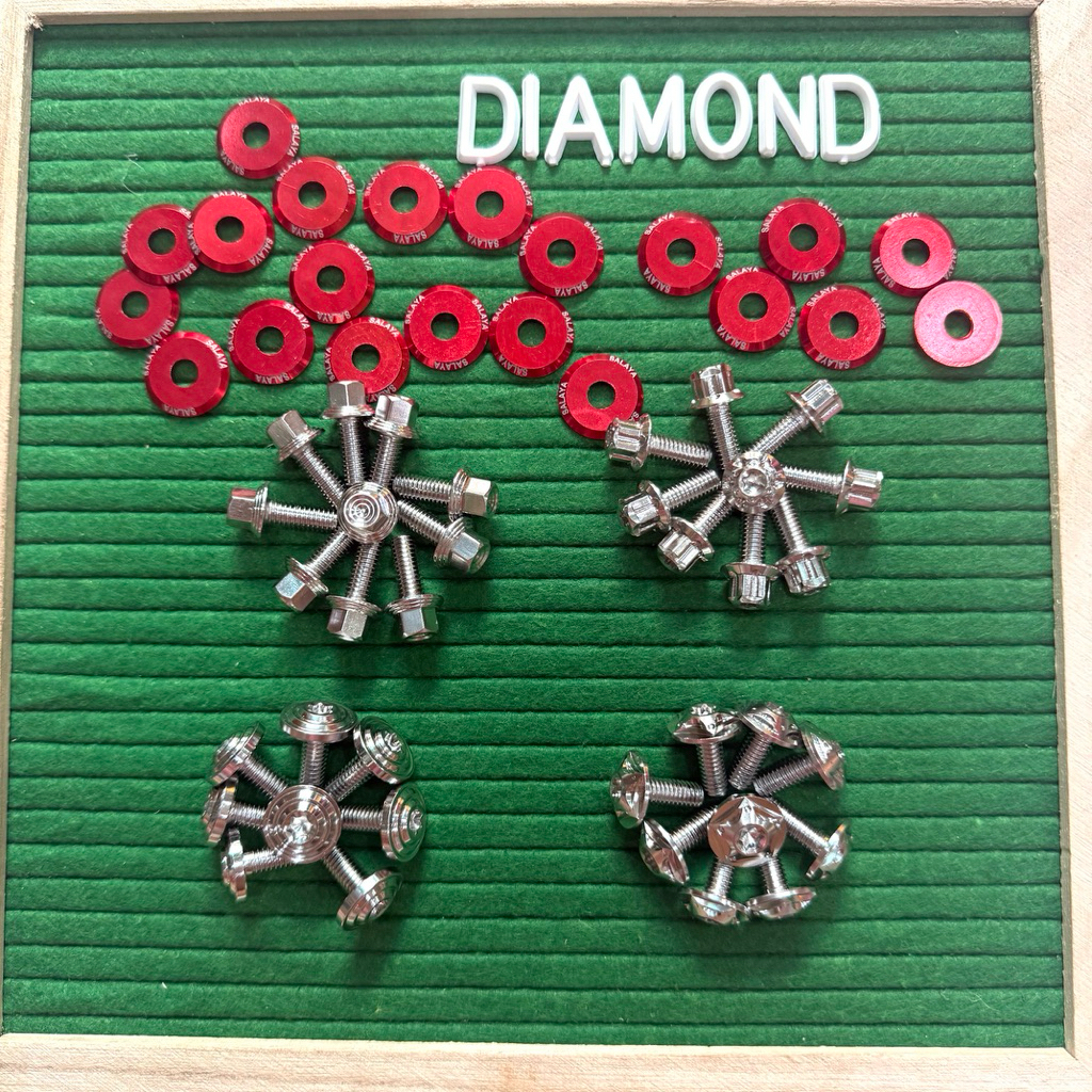 Diamond - ชุดสกรู 6li15 2 ตัว เพื่อเมาท์ Ex Car Crown ฟรีวัดมังกร