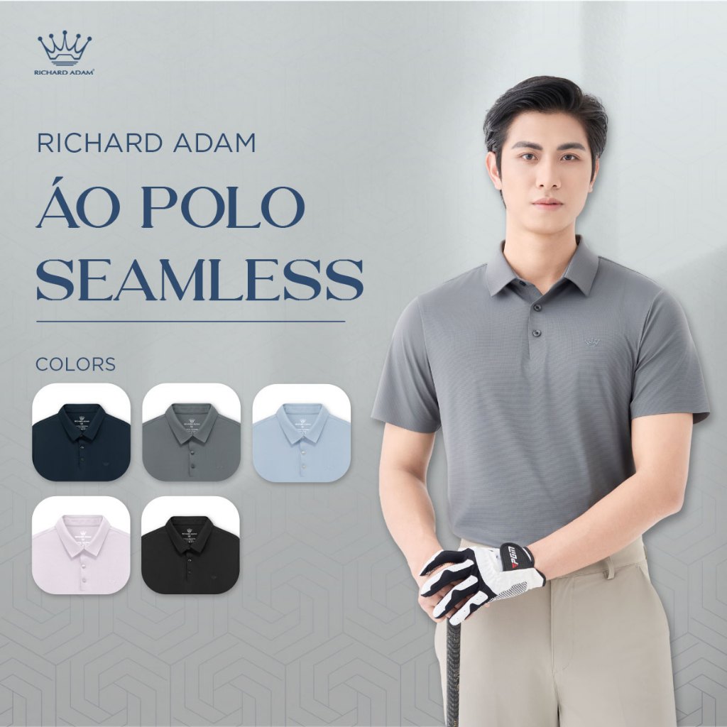 Richard Adam Seamless เสื้อโปโลผู้ชายไร้ตะเข็บ ผ้ายืดหยุ่นนุ่ม ยืดสบาย PL290624