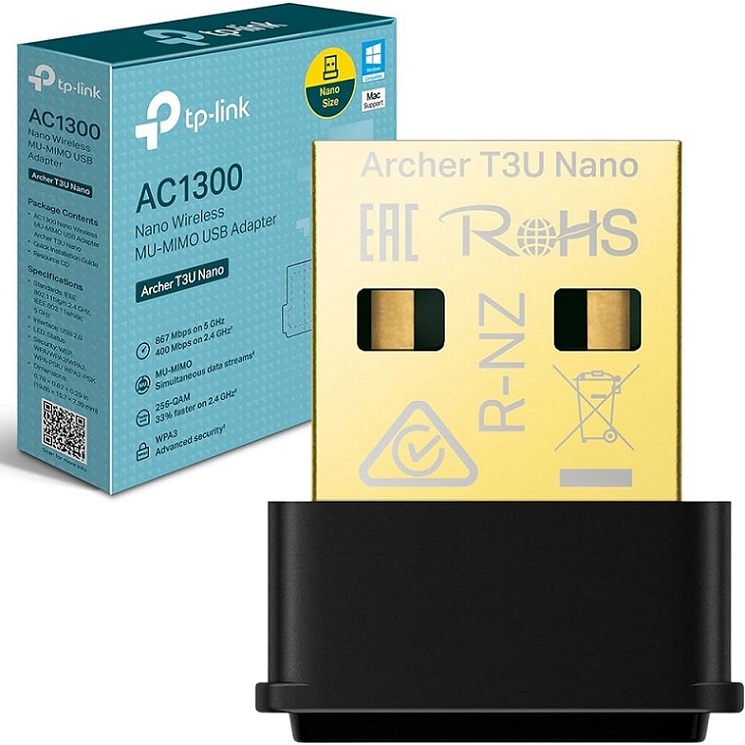 TpLink T3U Nano AC1300 การ์ดเครือข่ายไร้สายดูอัลแบนด์