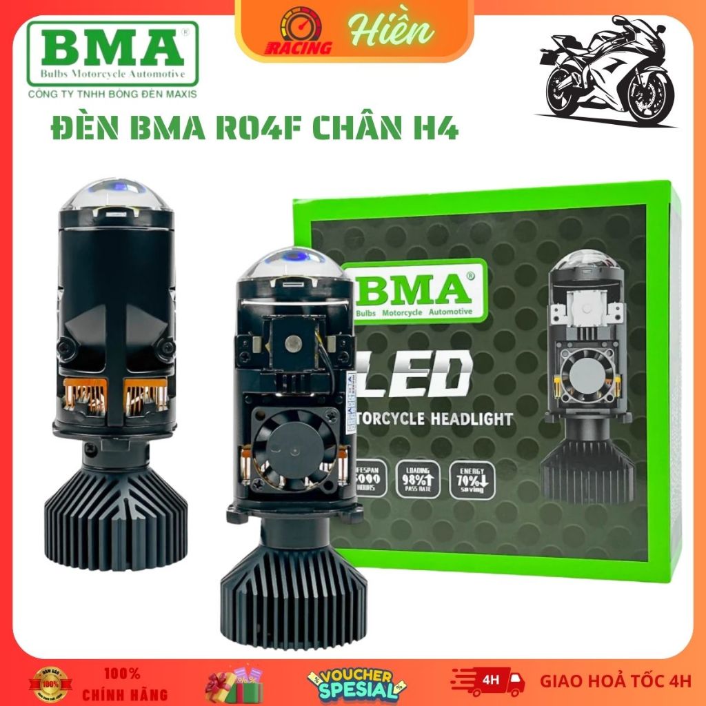 R04F BMA ไฟหน้า LED ทรงกลม Bi-S 55W น้ําหนักเบา Super Bright ไฟหน้าชัตเตอร์สําหรับรถยนต์รถจักรยานยนต