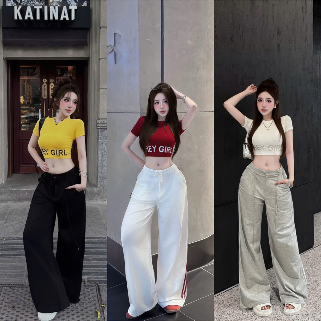 Set  hey girl พร้อมกางเกงขากว้าง