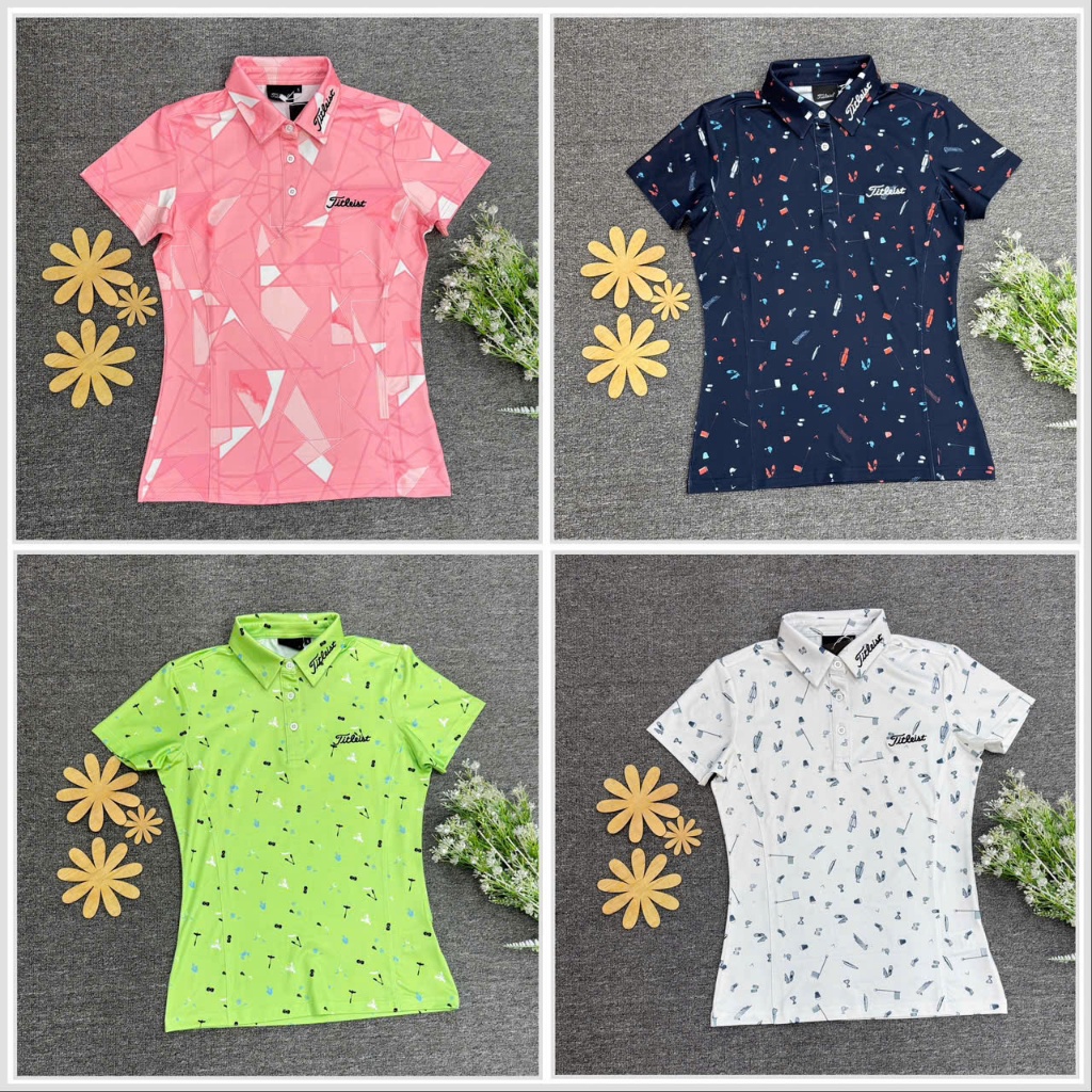เสื้อกีฬาผู้หญิงใส่เล่น Golf Tennis Pickleball badminton ทําจากยางยืดเนียนเท่ด้วยทรงสวย