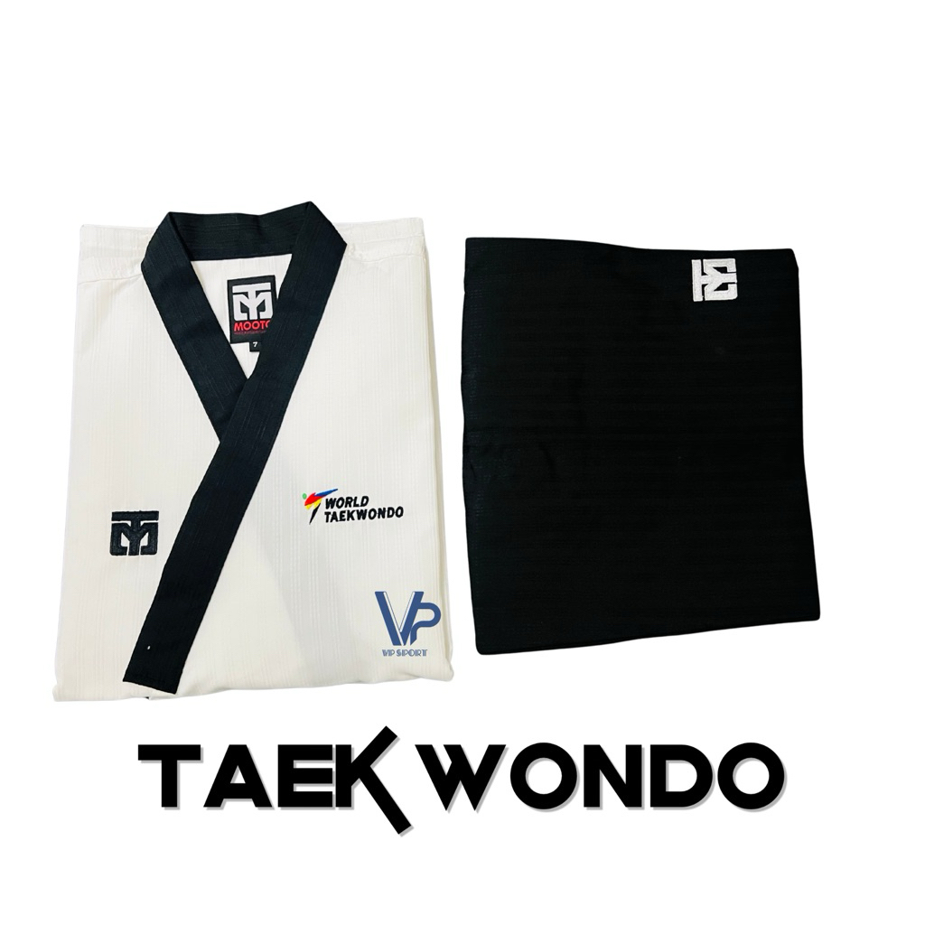 [MOOTO] MOOTO Taekwondo ชุดศิลปะการต่อสู้เข็มขัดสีดํา Poomsae Dan ชุดคุณภาพสูงสําหรับออกกําลังกาย