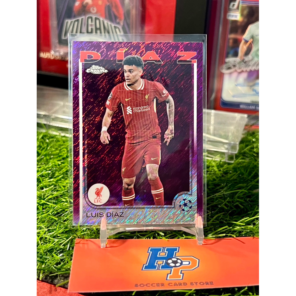 Luis Diaz Magenta Shimmer Topps Chrome UCL 2024/25 การ์ดฟุตบอล