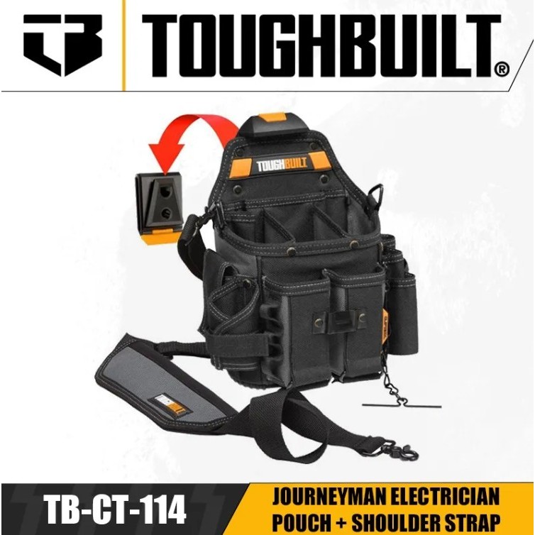 ToughBuilt กระเป๋าเครื่องมือสําหรับไขควง คีม ไม้บรรทัด... Cliptech TB-CT-114 สายเรียบร้อยระดับพรีเมี