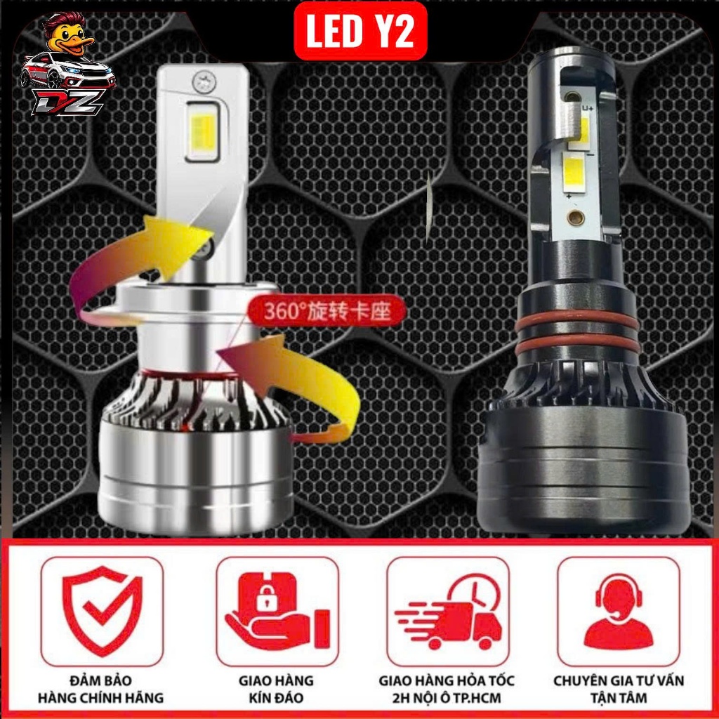 Y2 Cree USA หลอดไฟ Led 36W 3 สีความร้อน / สีขาว - Full Pins H1 H4 H7 H11 HB3 HB4 9012