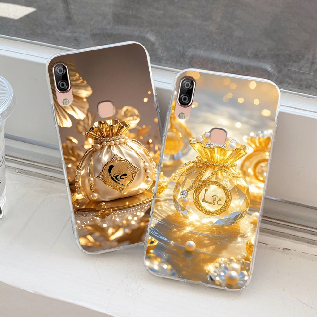 Vsmart Active 1 Plus / Active 1+ เคสยืดหยุ่นพิมพ์ลายดอกบัว พ่อแม่ และโชคลาภ PUU QUI