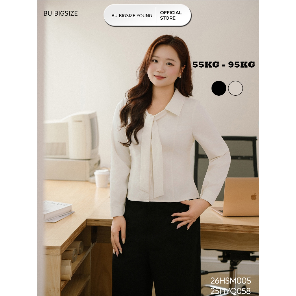 เสื้อคอปกโบว์ BIGSIZE – 26HSM005 - [BU Bigsize Young]