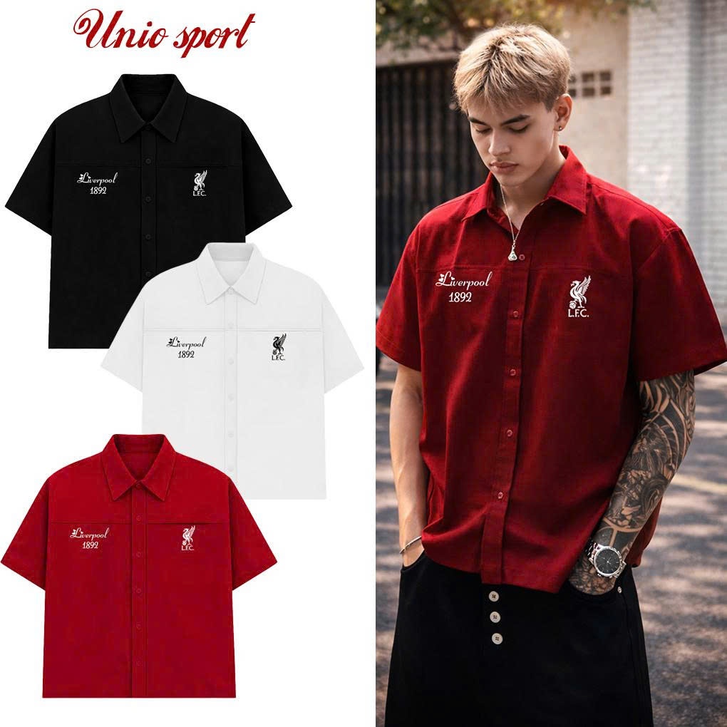 [SOMI-CLB] เสื้อกีฬาคอปกเปิดลงล่าสุด - สไตล์ แข็งแรง ใส่สบาย - PRINTED CLUB LOGO ยางยืดสุดเท่