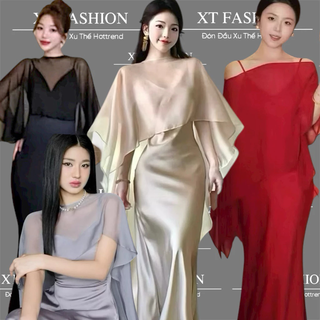 ไฟ ผ้าพันคอไหมทรงกลมและหางเดรปหรูหราสวยงามเพื่อพิกัดกับชุดปาร์ตี้