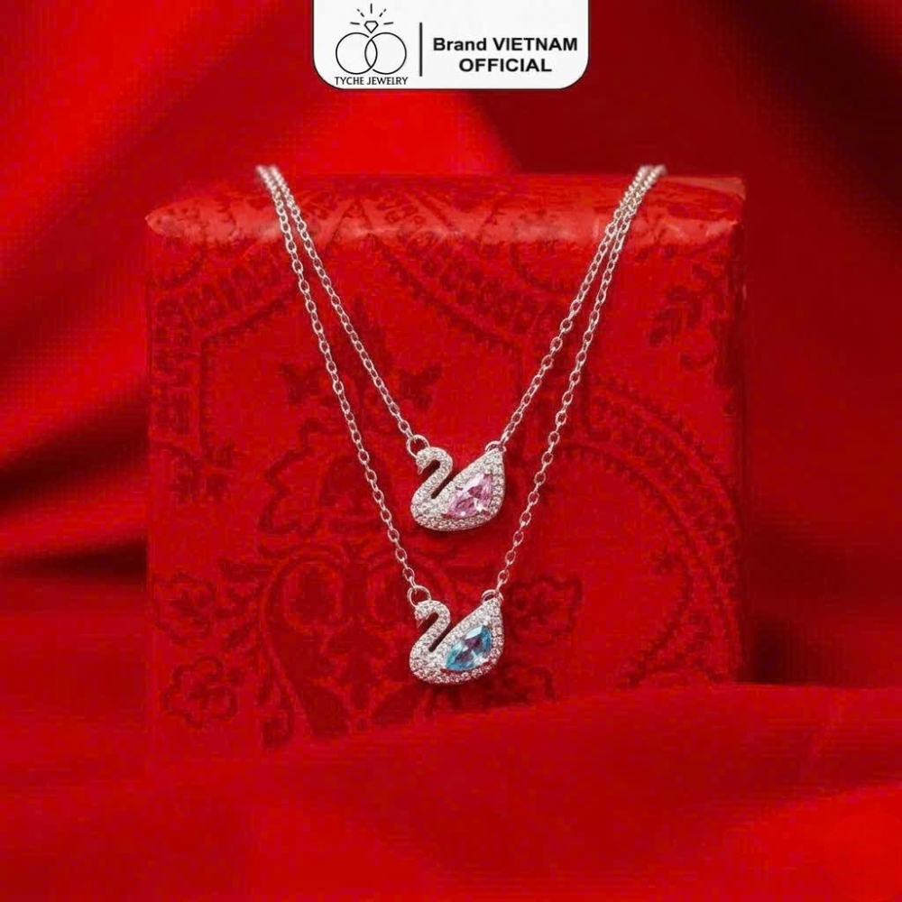 Tyche Swan สร้อยคอเงินหิน สร้อยคอผู้หญิงเงินแท้ 925 หินประกาย TYCHE JEWELRY