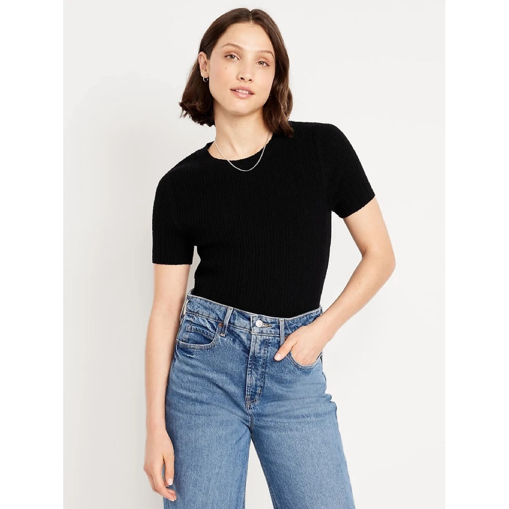 เสื้อโปโลไหมพรมคอกลมผู้หญิง Old Navy แขนจั๊มแท้