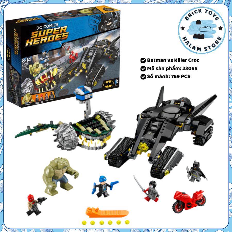 DC แบทแมนเทียบกับ Killer Croc โมเดลตัวละครซูเปอร์ฮีโร่ รหัส 23055
