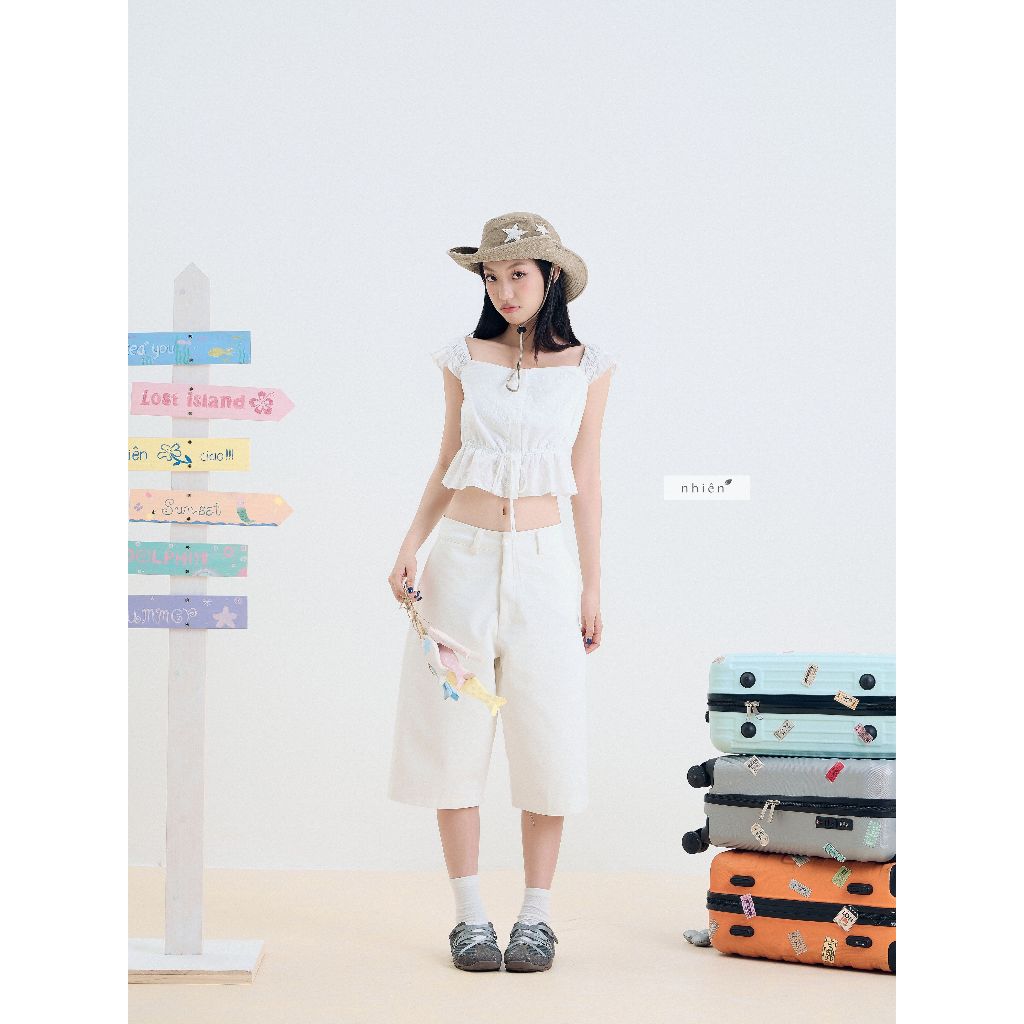 Jenny Khaki - กางเกงสีกากีทรงหลวม nhien.official NQD00006
