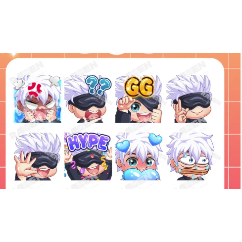 Gojo Satoru Chibi Twitch Eotes: พวงกุญแจ Gojo Satoru