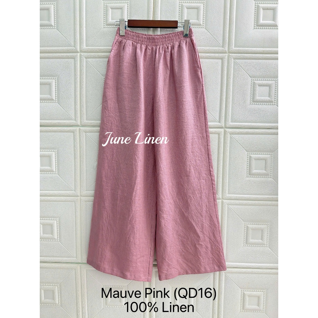 (มีจําหน่ายใน HCM) JUNE LINEN-QD16 กางเกงผ้าลินิน เอวยางยืด100% ยาว100ซม. หลอด30ซม.
