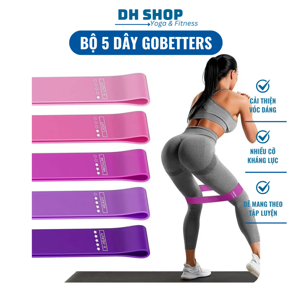 Rubber Butt Training Gym Resistance Band Set, ยางยืดต้านทาน DH SHOP
