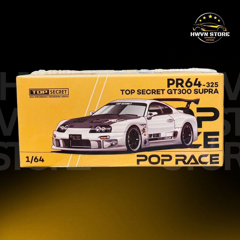 Poprace Top Secret GT300 Supra รถโมเดลสีขาว (PR640325-กล่อง)
