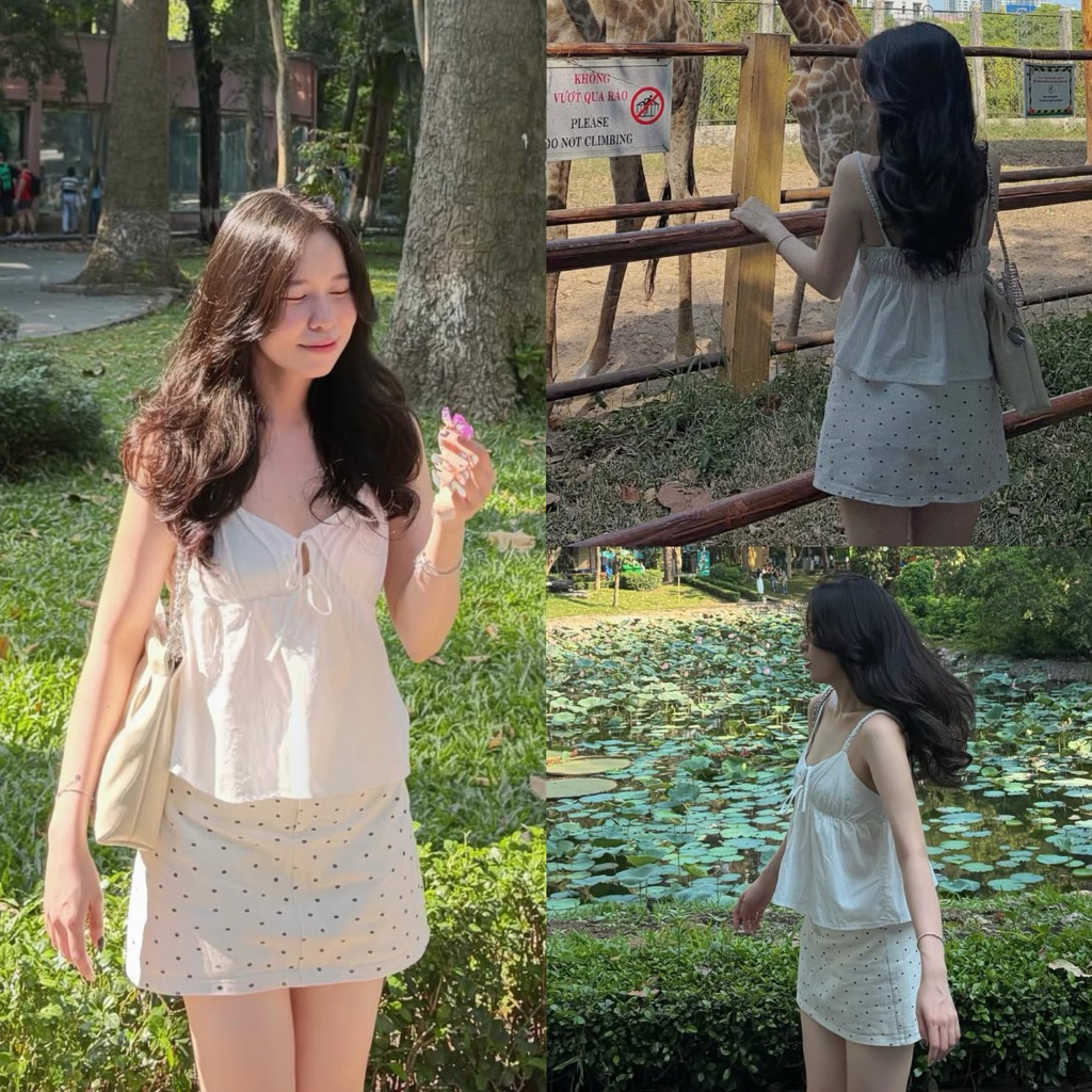 (OLDSCHOOL PHOTO) RIVER TOP summer โบว์ลูกไม้ 2 ชิ้น TOP พร้อมหน้าอกเปิดและสายรัดยางยืด