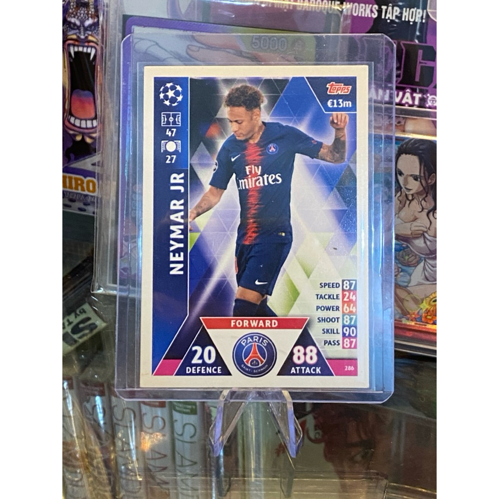 [การ์ดเก่า 8 ปี] Neymar Jr. Player Card Topps Match Attax 2018-19 PSG 286 (สไตล์สุดยอด)