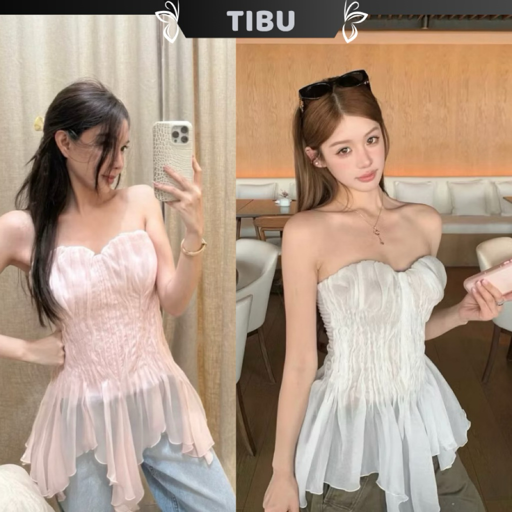 ทิบู - เสื้อเกาะอกแฟนซีและชิคสําหรับสุภาพสตรีไปเที่ยวทะเลในฤดูร้อน ก717