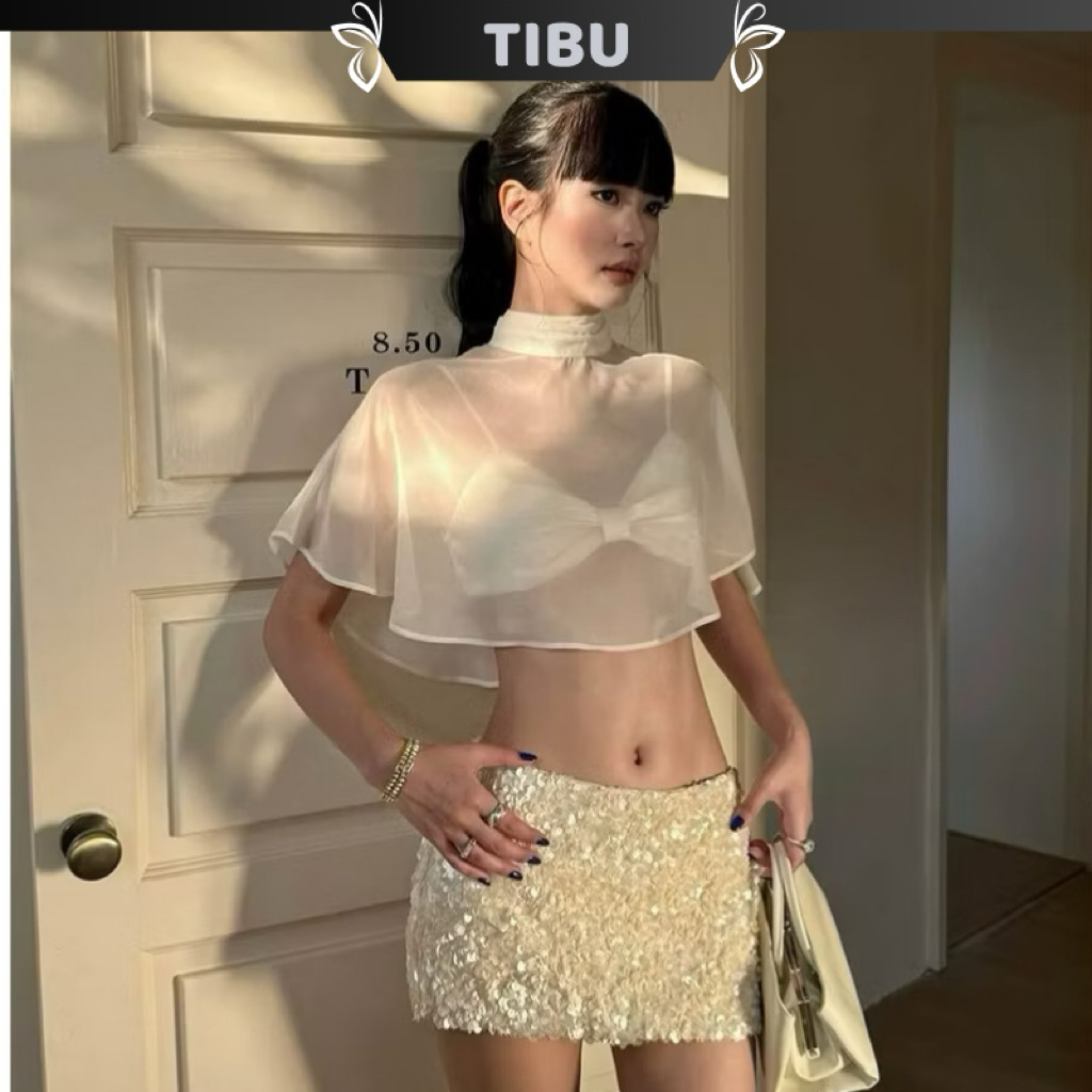 ติบู - ชุดชั้นในสองสายชุดกับเสื้อคลุมผ้าไหมโครเชต์รูปแบบแฟนซีและเก๋สําหรับฤดูร้อนชายหาดออกนอกบ้าน ก716