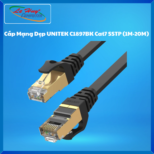 UNITEK C1897BK CAT7 SSTP สายเคเบิลเครือข่ายแบน (1M-20M)