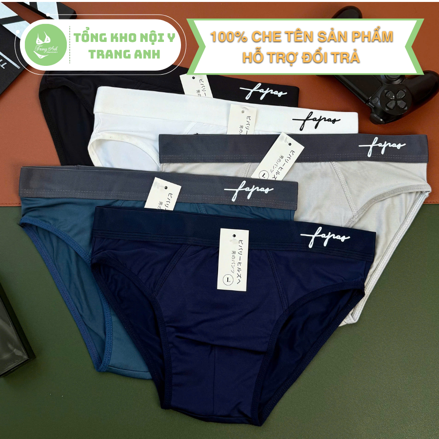 Combo 5 ชิ้น Fapas Artistic Signature Triangle ชุดชั้นในชาย, คุณภาพสูง 4-Way Stretch Elastic QLN04