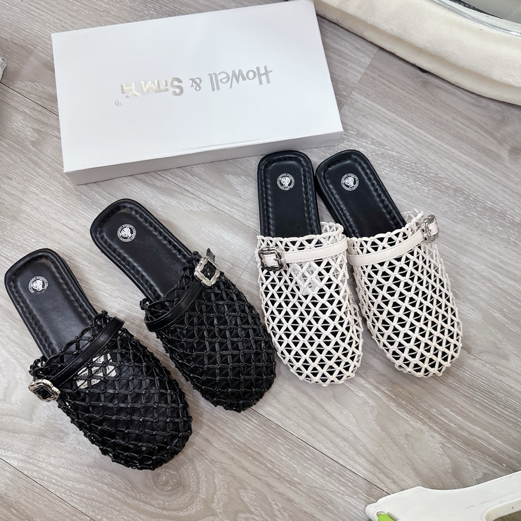 [STYLISH SHOES PHOTOS] รองเท้าส้นแบนตาข่ายทอ QC Fullbox
