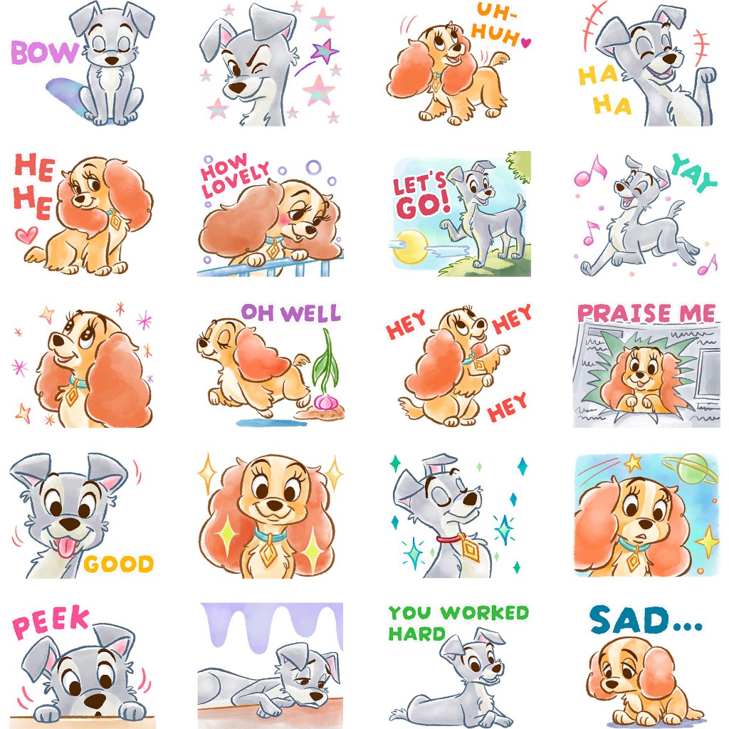 ชุดสติ๊กเกอร์ 40 ชิ้น Lady and the Tramp WATERPROOF TooYoo ST0043