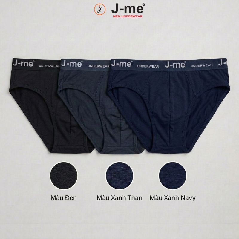 Combo 3 ชุดชั้นในสามเหลี่ยมผู้ชาย J-me เส้นใยไม้ไผ่ไม้ไผ่ต้านเชื้อแบคทีเรีย 3D Design Smart Support