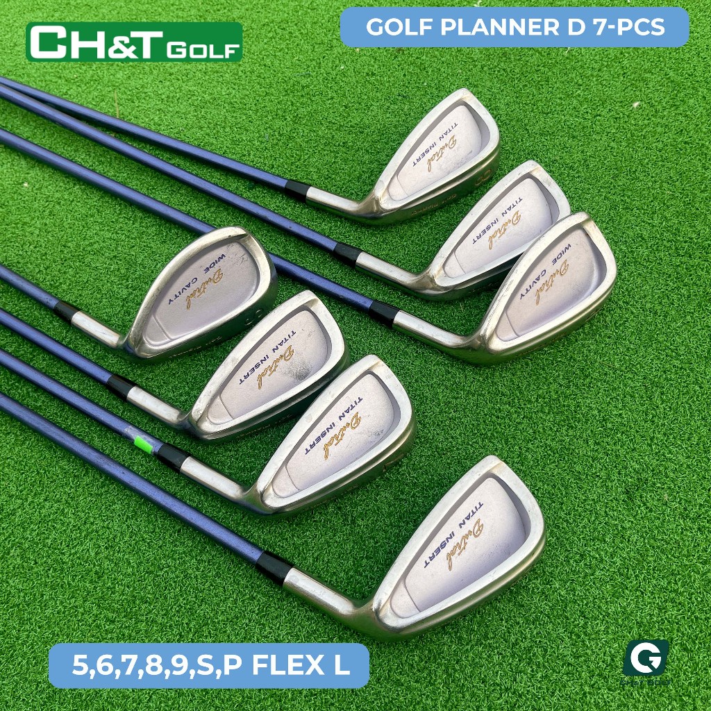 ชุดเหล็กกอล์ฟสำหรับผู้หญิง Golf Planner D 7 ชิ้น: 5, 6, 7, 8, 9, S, P, Flex L นำเข้าจากญี่ปุ่น