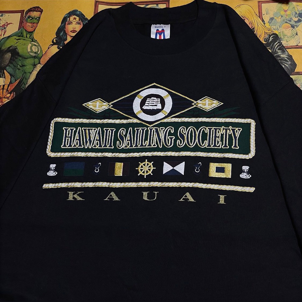 เสื้อยืดวินเทจอเมริกัน 90s Hawaiian Sailing Society Kauai