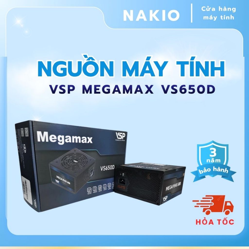 ATX VSP MEGAMAX VS650D แหล่งจ่ายไฟคอมพิวเตอร์ - 650W - ของแท้ 36 เดือน