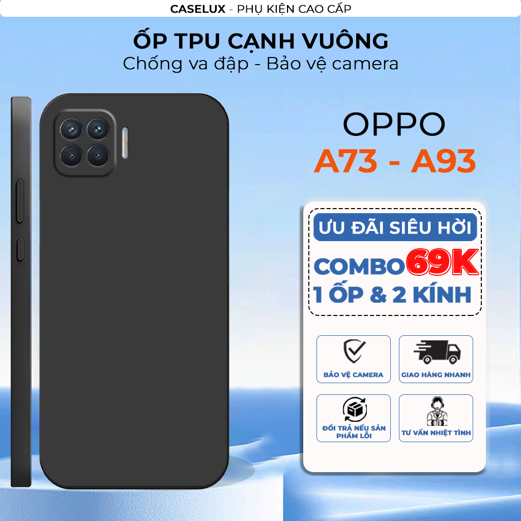 เคส Oppo A93 / A73 ขอบเหลี่ยม นุ่มลื่น