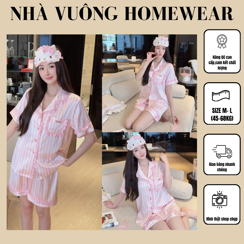 [SQUARE HOUSE] PYJAMA HOUSE SET WITH HEART-FRIENDED TIGHS สําหรับผู้หญิง M/L 45-68KG