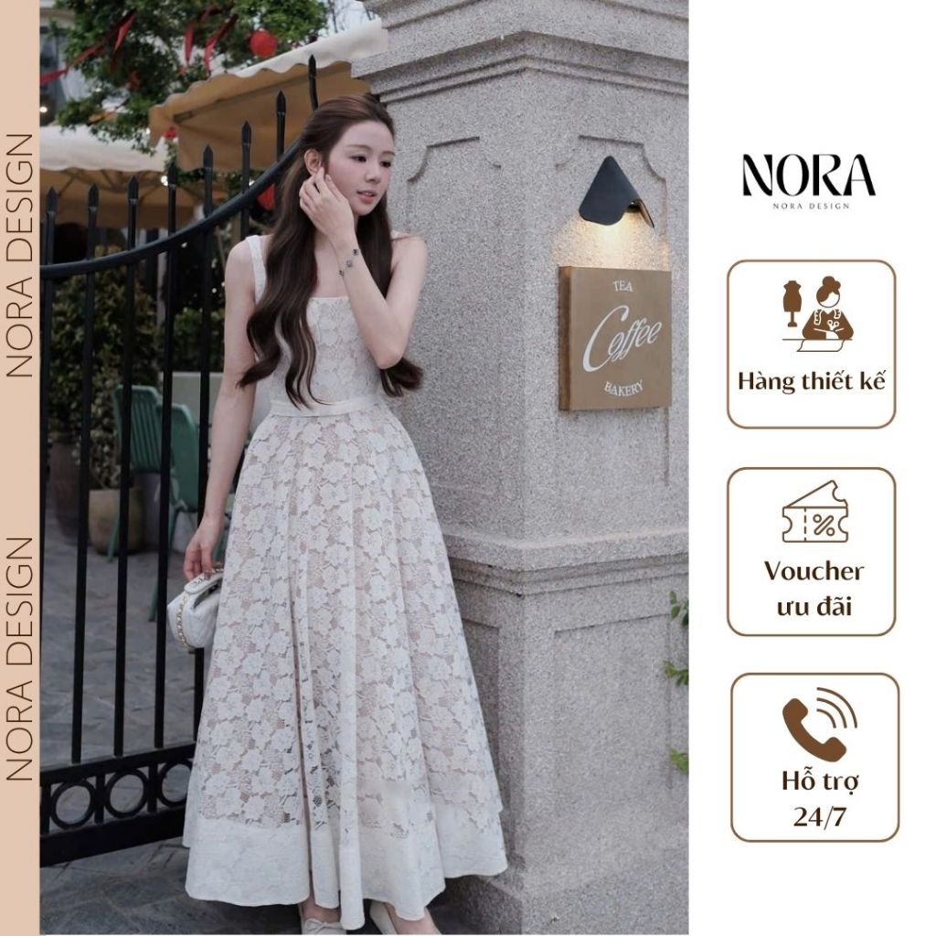 NORA ชุดเดรสปาร์ตี้เลดี้ดีไซน์ยาวทําจากลูกไม้ลายดอกไม้คุณภาพสูงพร้อมเอวโบว์หรูหรา T465
