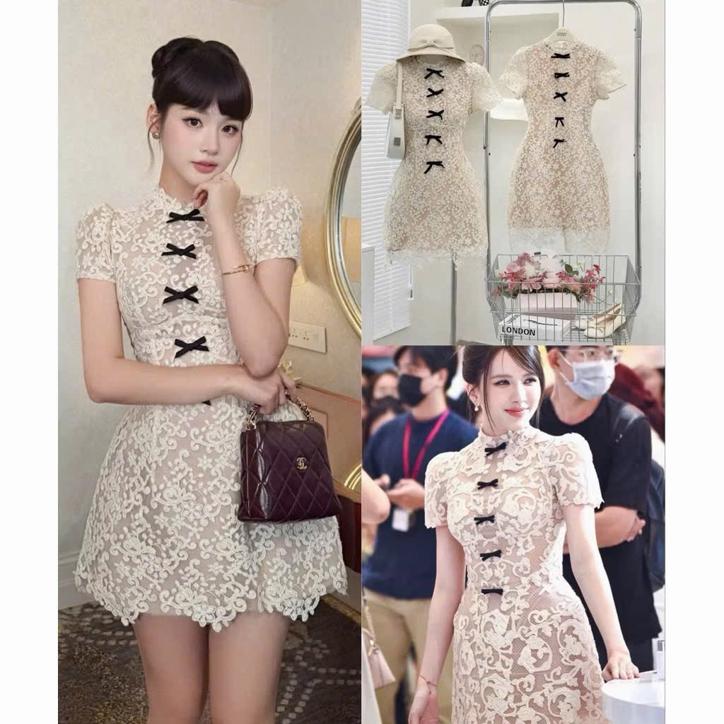 [NT BIGSIZE] BIGSIZE CREAM LACE DRESS สําหรับงานปาร์ตี้