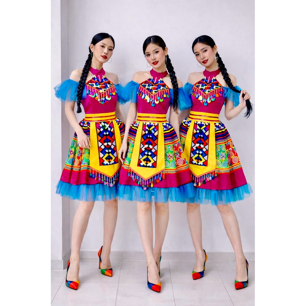 HMong Womens Brocade Costume - HMong Women 2 - Xuan Hang Performance Costume