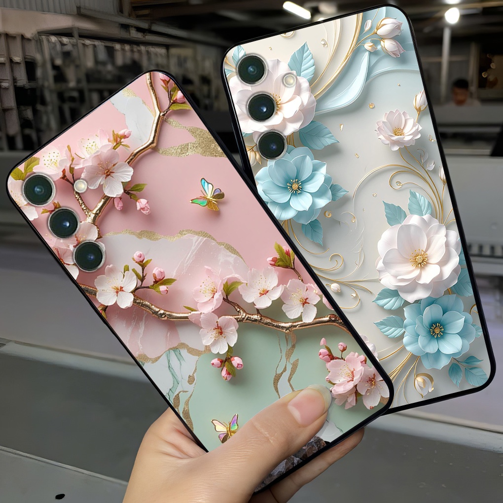 เคสสําหรับ Samsung ss s24 / ss s24 plus / s24 fe พิมพ์ลายดอกไม้สวยงาม