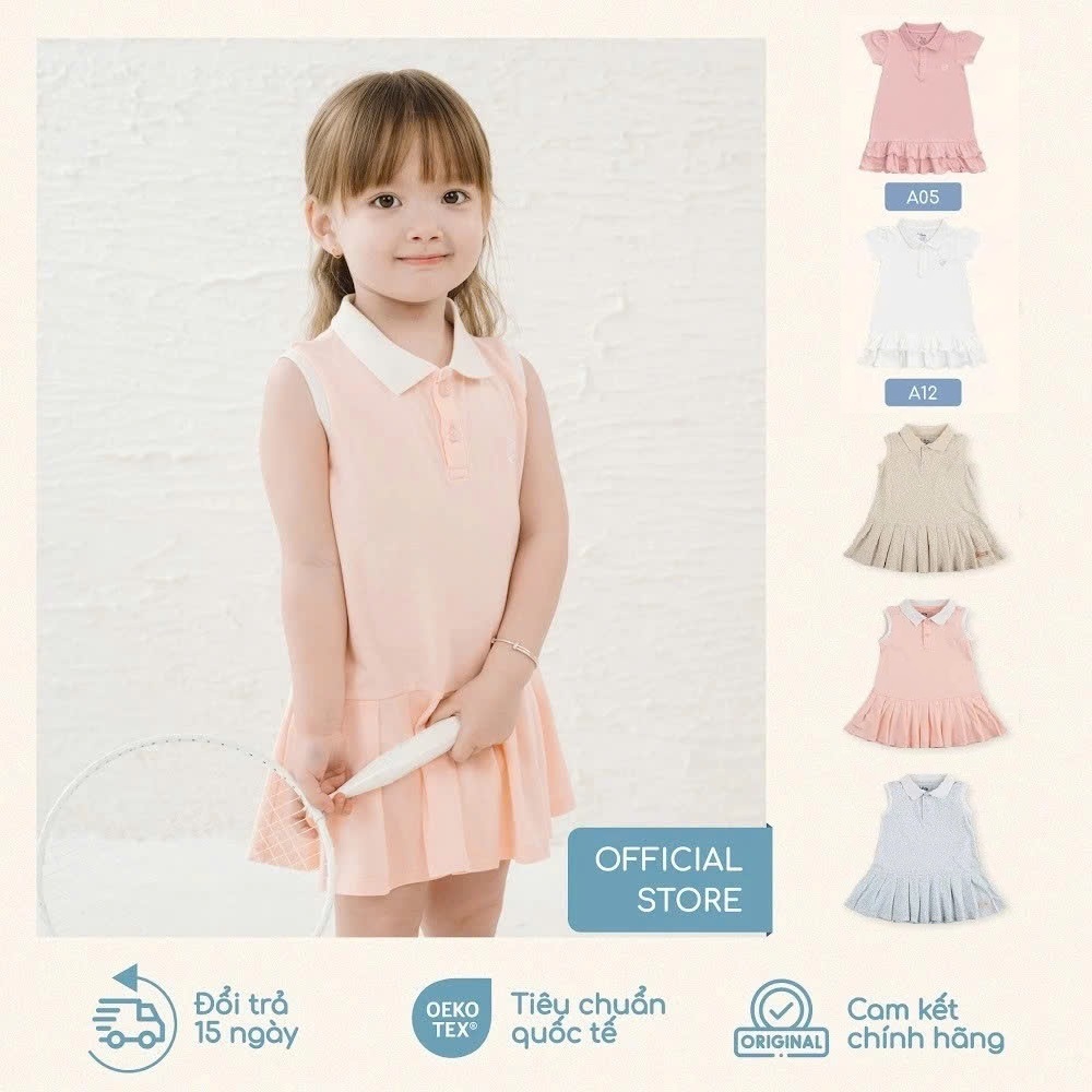 BU Baby(1Y-5Y) เดรสชายแขนสั้น เดรสแขนกุดคอโปโล BU Pnnie PPN54600 | บูเบบี้ของแท้
