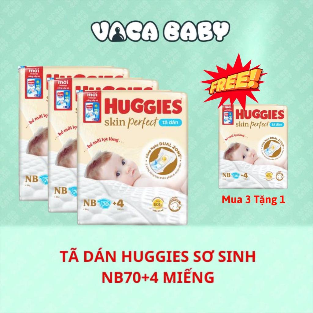ผ้าอ้อมเด็กแรกเกิด Huggies Skin Perfect แบบกล่อง 3 แพ็ค NB70+4 ชิ้น