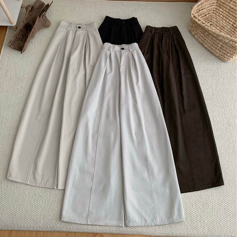 กางเกงผ้ายาว WIDE FORM พร้อมผ้าม้วน BACK IN WEST - XINE - 3615 - JEMCLOSET