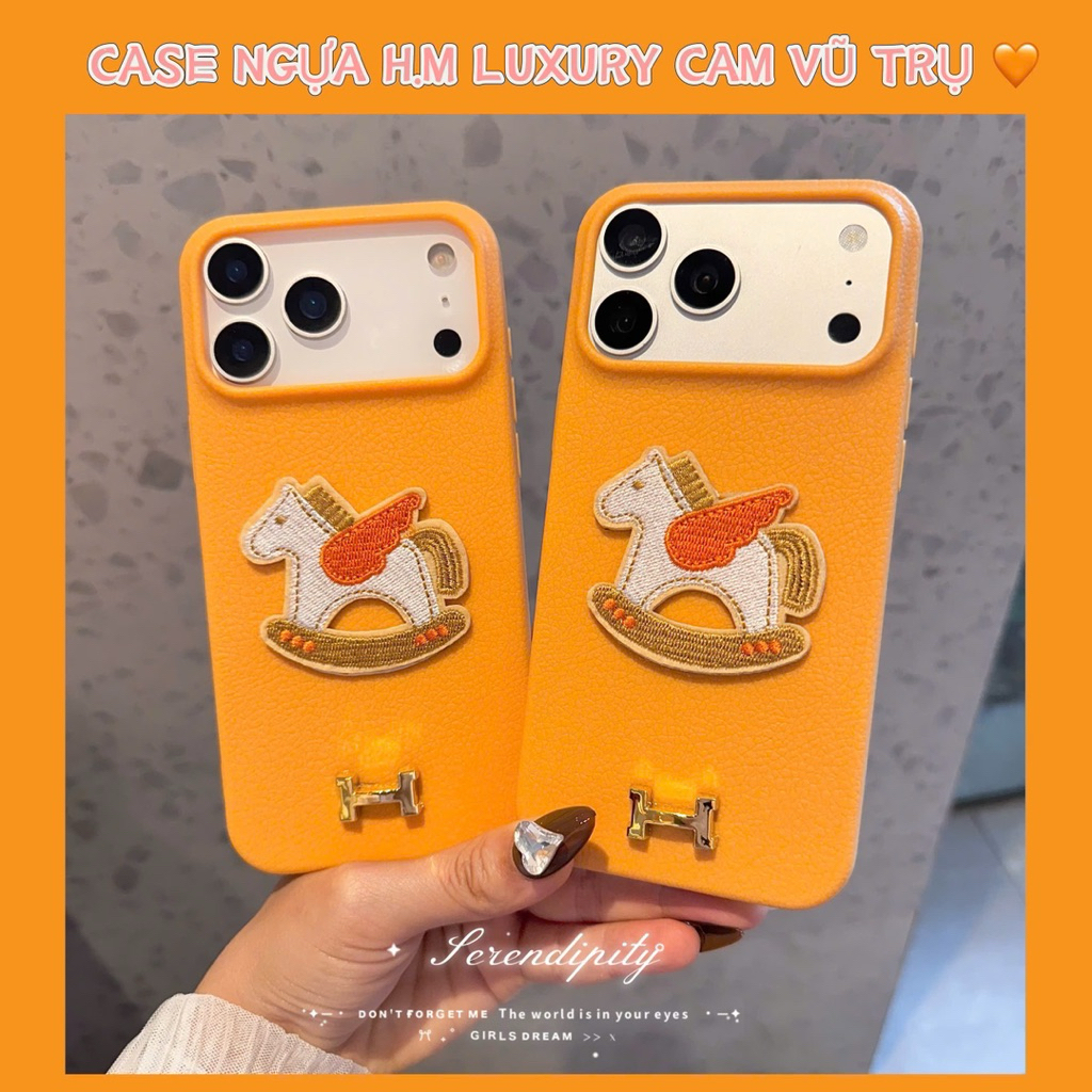 Super Product IPhone Case Luxury Emblem Golden Horse Sunset Orange - Sunny Case