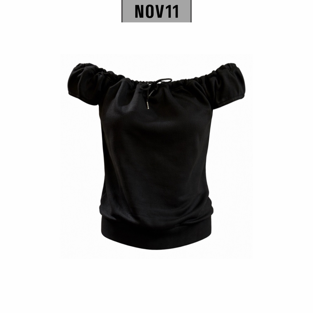/NOV11/ CLOUDY เสื้อปาดไหล่ (เสื้อสเวตเชิ้ตผูกเชือกปาดไหล่)