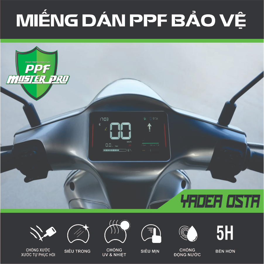 PPF สติ๊กเกอร์เพื่อปกป้อง YADEA Velax - YADEA Osta - YADEA Dvotion - YADEA I-CUTE - Voltguard u50 | 