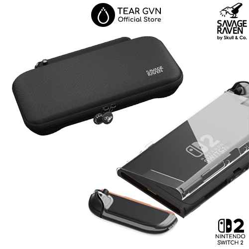Savage Raven เคสป้องกันแบบแข็งโปร่งใสและชุดกระเป๋า EDC บางสําหรับ Nintendo Switch 2