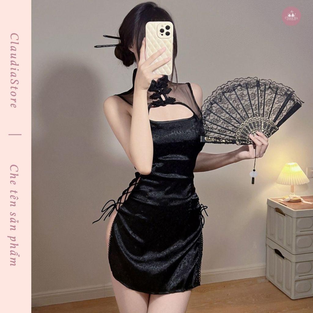 [COVERED NAME] Modern Cheongsam Nightgown DN83 - Classic Style Sexy Charming หรูหรา น่าดึงดูดใจ