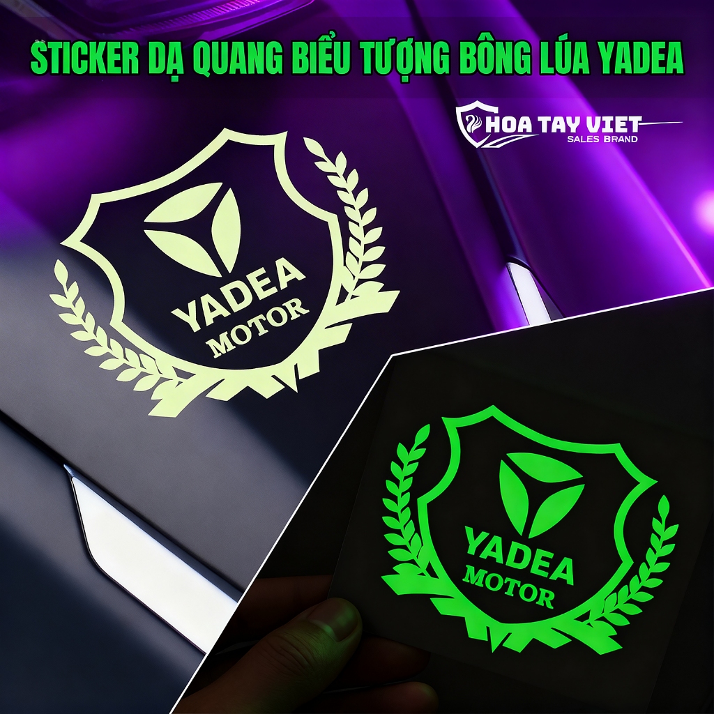 สติ๊กเกอร์ดอกไม้ YADEA RICE Luminous ตกแต่งหัวของรถมอเตอร์ไซค์ไฟฟ้า YADEA