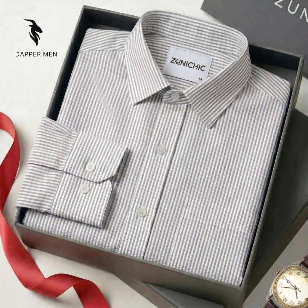 เสื้อเชิ้ตแขนยาวผู้ชายมีกระเป๋าเริ่มต้นทรงหลวมสบายดูดซึมได้ดี Oxford Dapper Man SMKD686PD